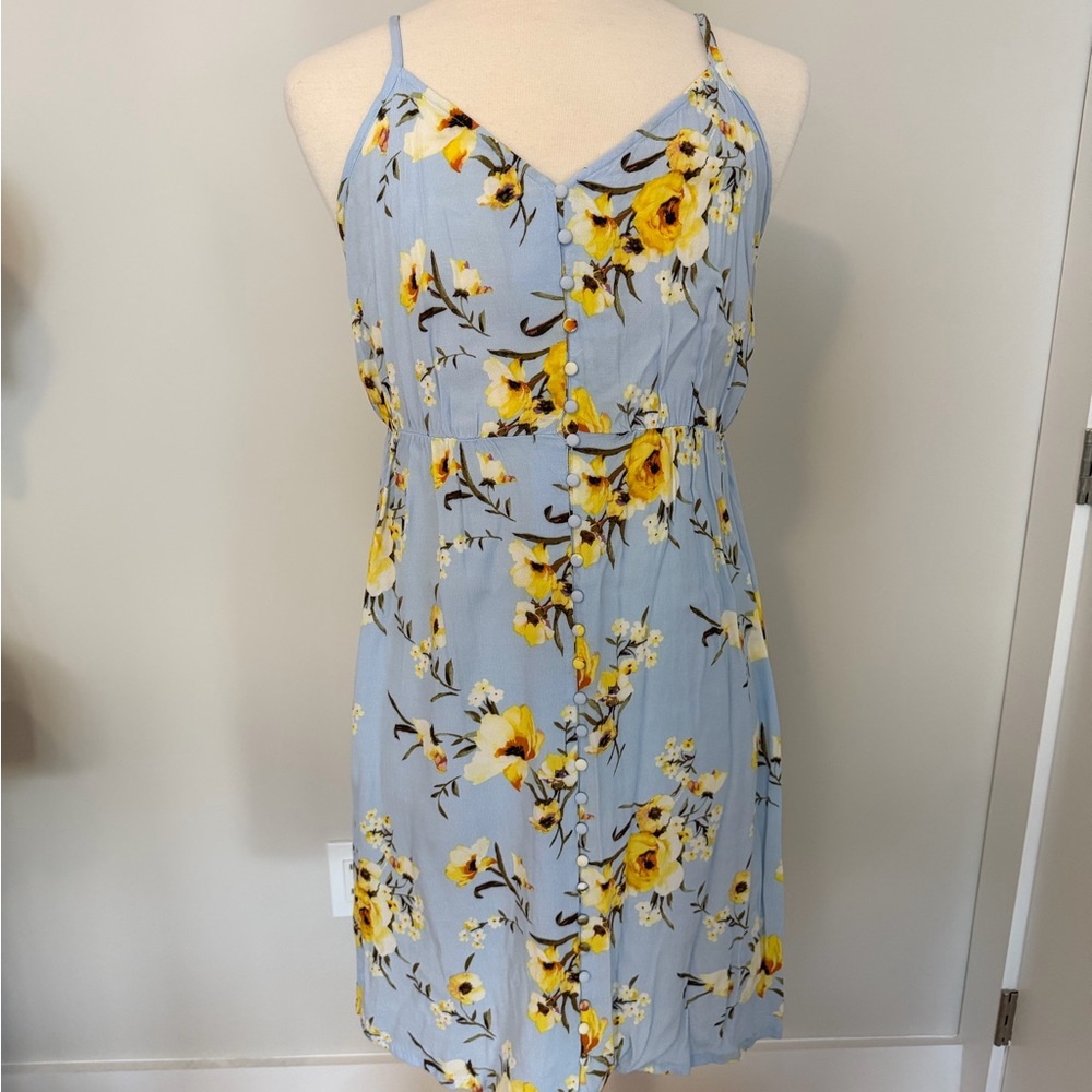 Light Blue Floral Sun Dress